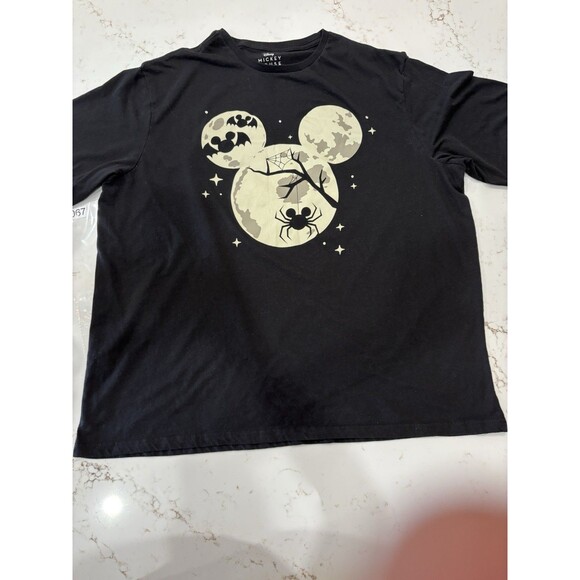 Mickey Mouse Glow In The Dark Halloween Moon Ears T-Shirt Men’s XXL - Picture 1 of 2